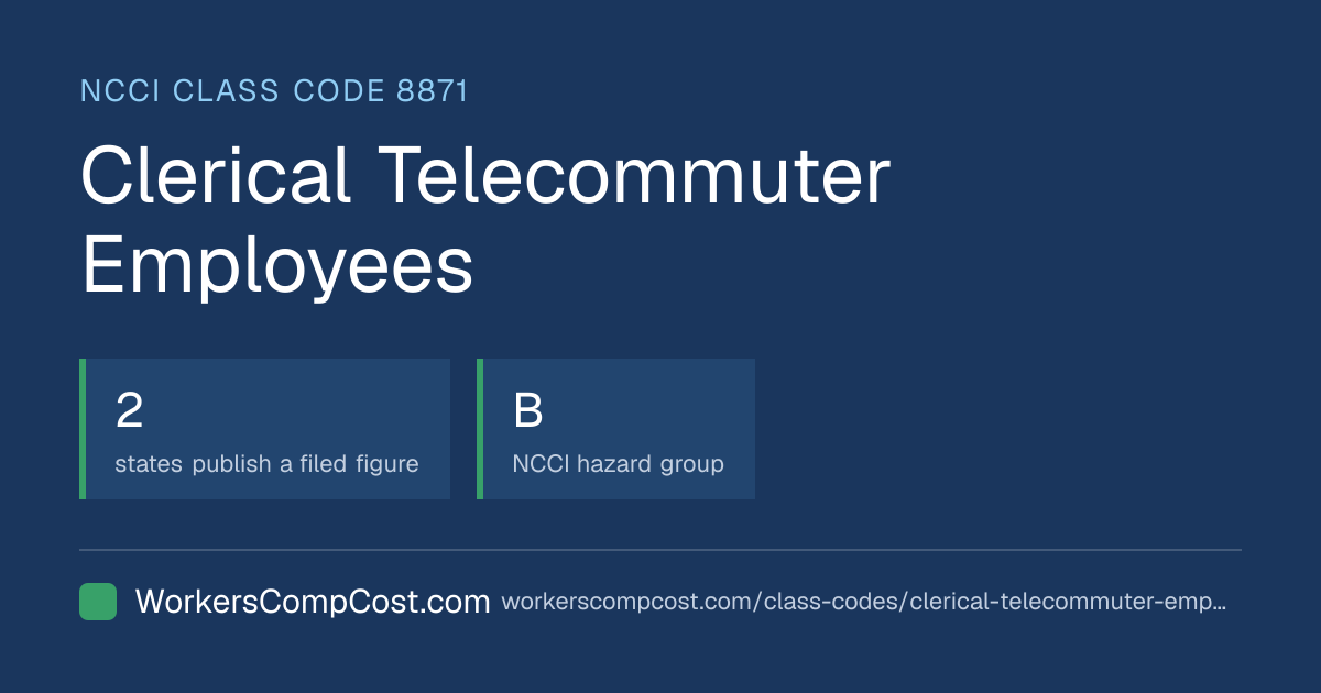 Workers' Comp Class Code 8871: Clerical Telecommuter Employees Rates ...